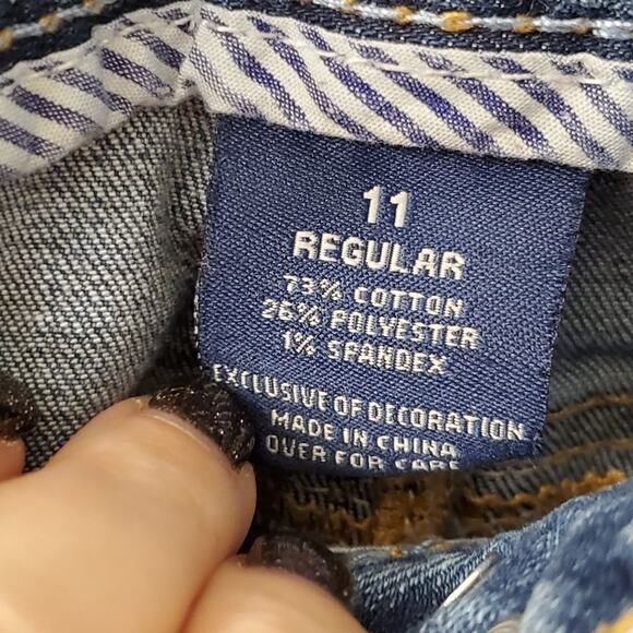 AMETHYST JUNIORS flare wide leg distressed jeans size 11 - Picture 5 of 7